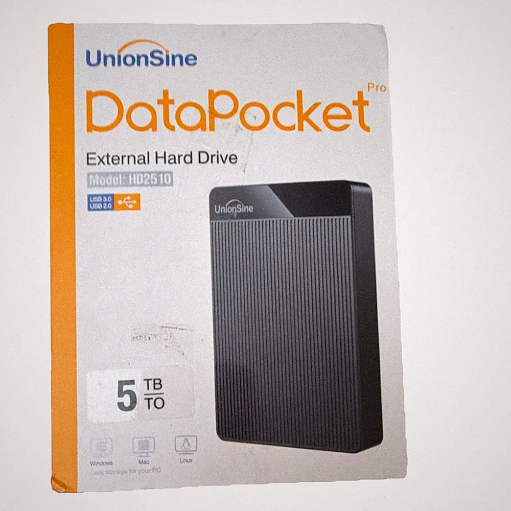 UnionSine 5TB DataPocket External HDD USB 3.0 HD2510 for PC/Mac/Linux