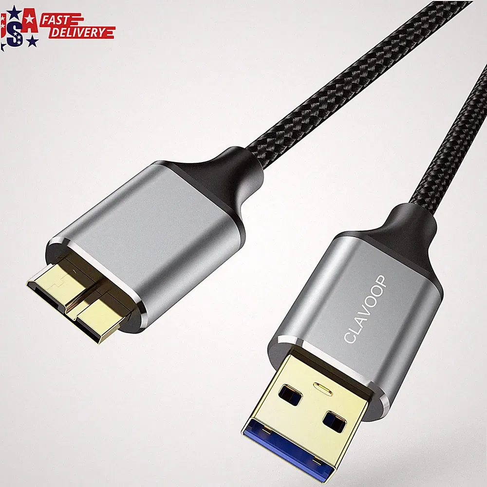 USB 3.0 Micro B Cable 1.5ft – 5Gbps High-Speed USB A to Micro B Hard Drive Cable